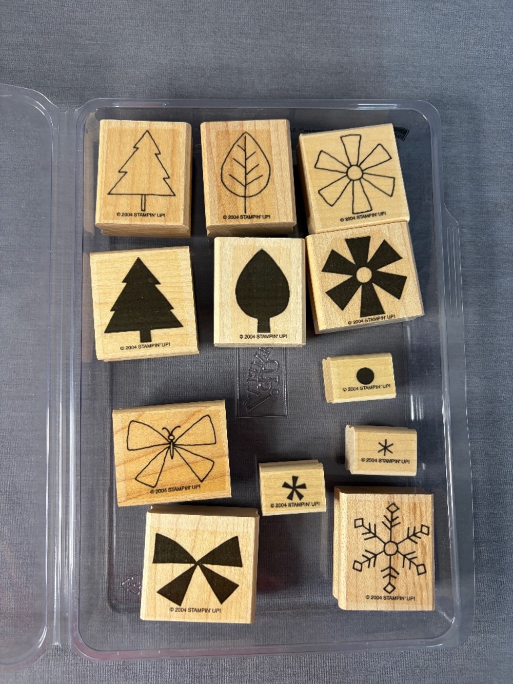 Stampin' Up Two-Step Stampin' Shapes and Shadows 2004 Set of 12 Wooden Stamps